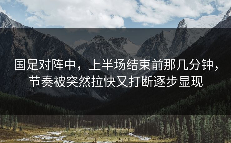 国足对阵中,上半场结束前那几分钟,节奏被突然拉快又打断逐步显现 国足对阵中,上半场结束前那几分钟,节奏被突然拉快又打断逐步显现