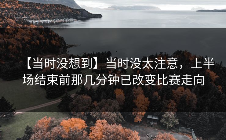 【当时没想到】当时没太注意，上半场结束前那几分钟已改变比赛走向